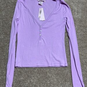 Victoria's Secret Lilac Long-Sleeve Henley Top